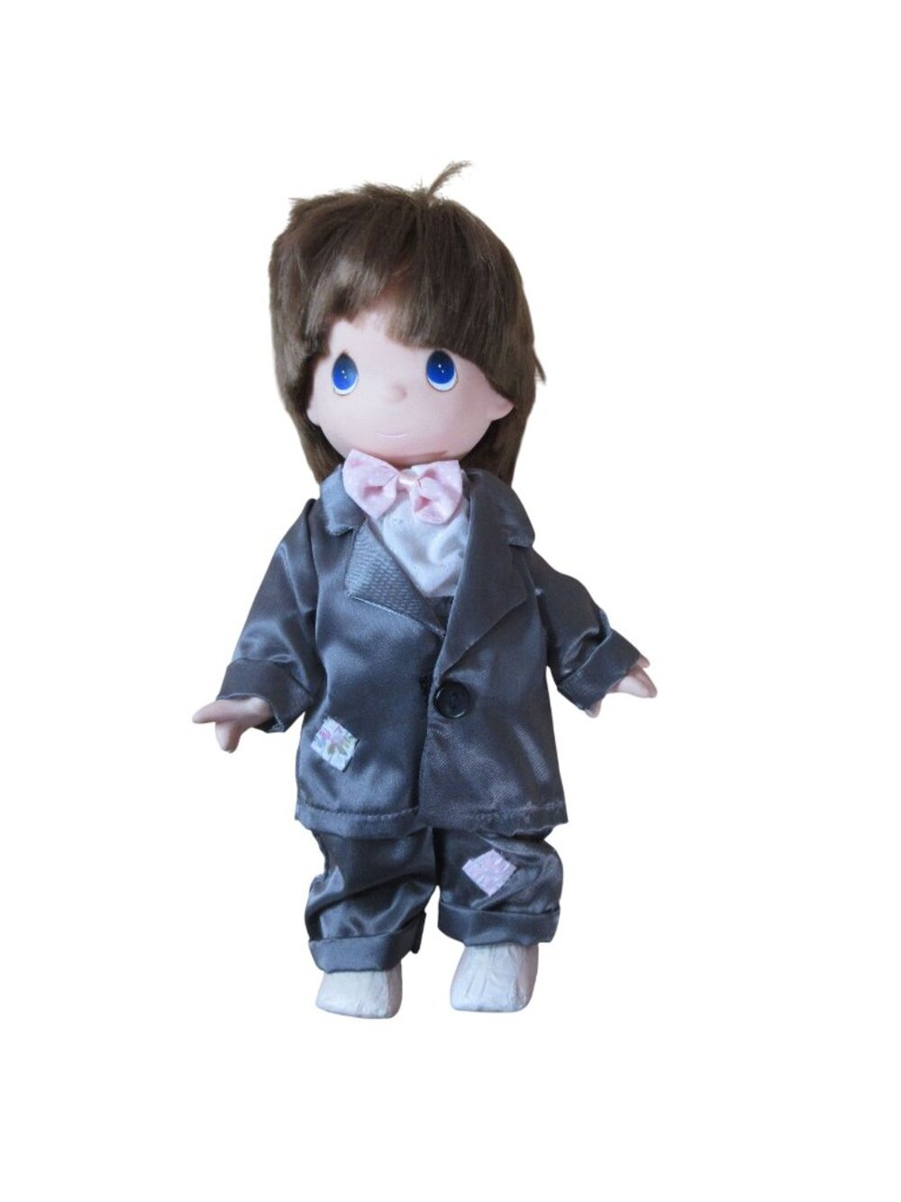 Precious Moments 10" Doll - Gray Patched suit - No Shoes